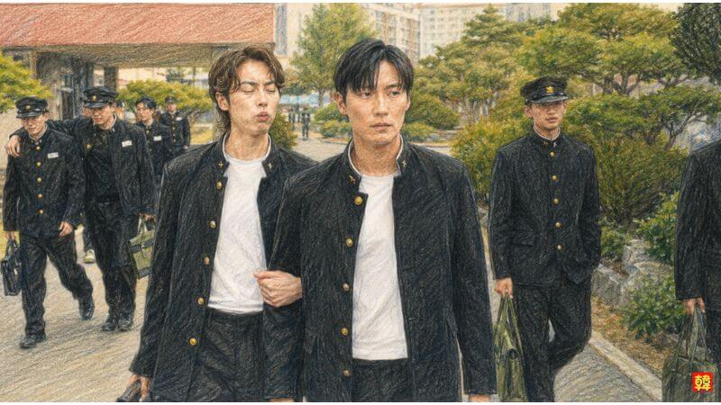 『100番の思い出』学生服姿で歩くハン・ジェピル(ホ・ナムジュン)