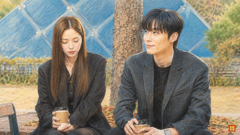 『その電話が鳴るとき』穏やかな表情でヒジュと並ぶチ・サンウ(ホ・ナムジュン)