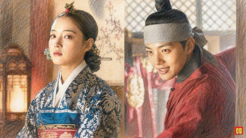 韓国ドラマ『王になった男』のイメージ（色鉛筆風イラスト）