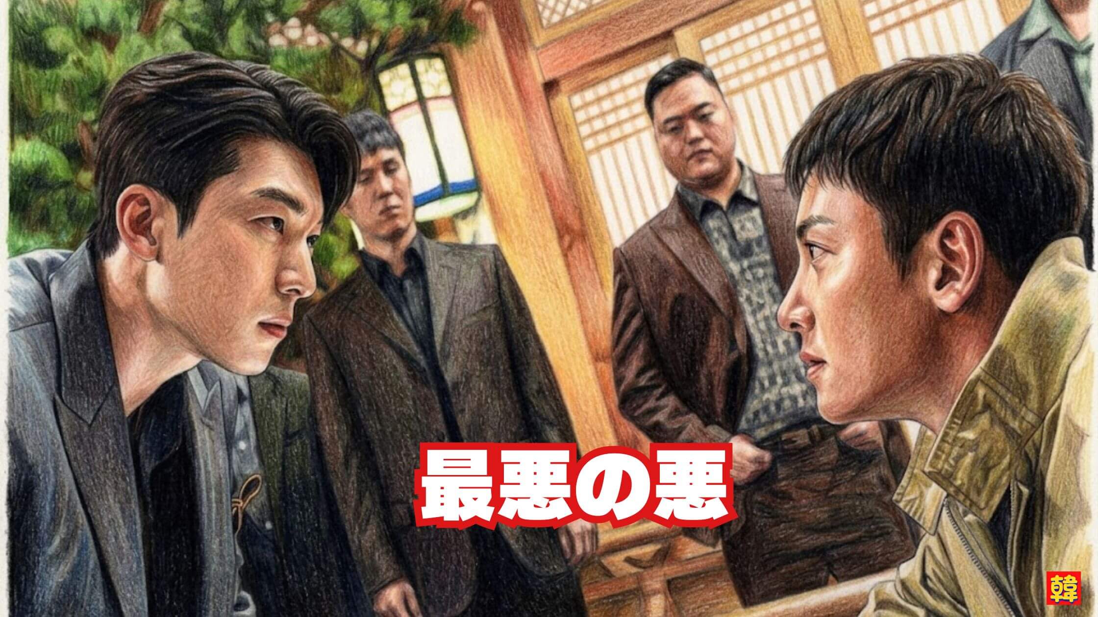 最悪の悪 韓国ドラマ チチャンウク 犯罪サスペンス 緊迫対峙シーン