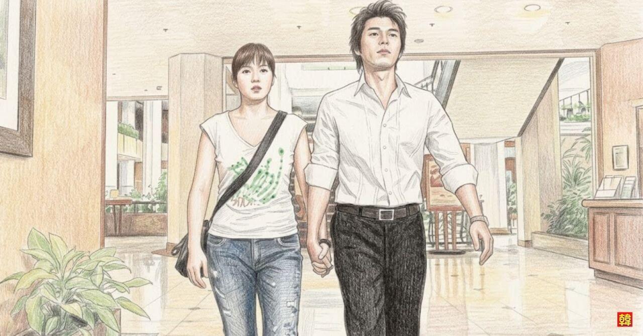 韓国ドラマ『私の名前はキム・サムスン』手をつないで歩く2人のロマンチックなシーン